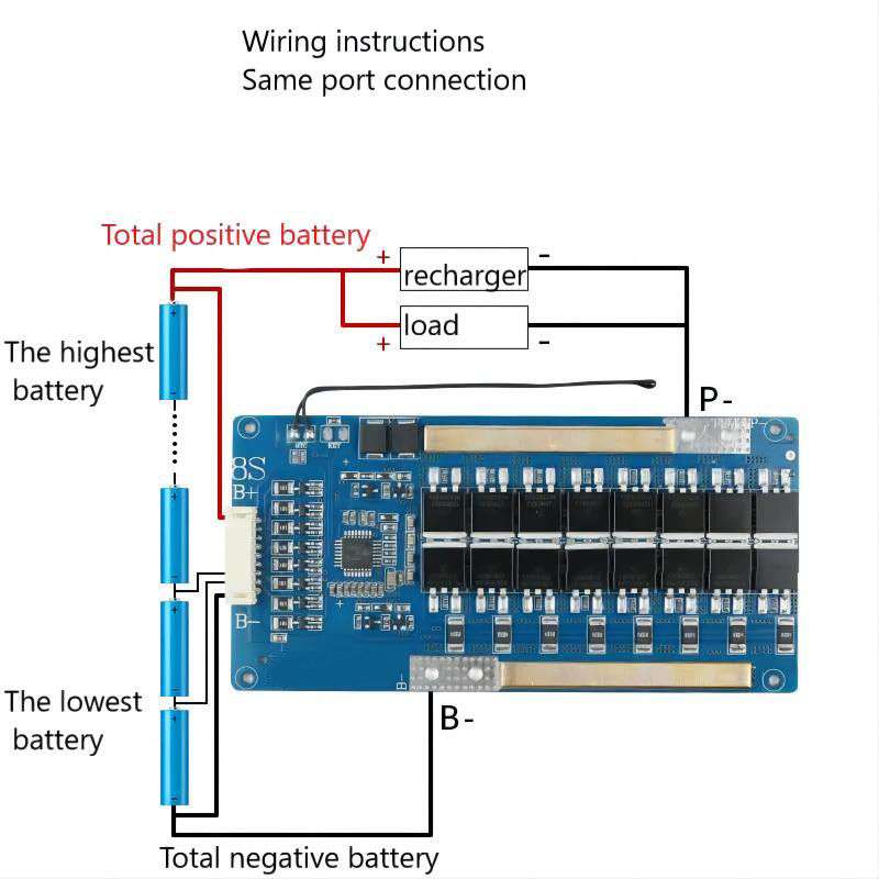 8 Serie Lithium Iron Phosphate Battery Protection Board 24V 40A 50A 60A Fabbricazione di PCB online